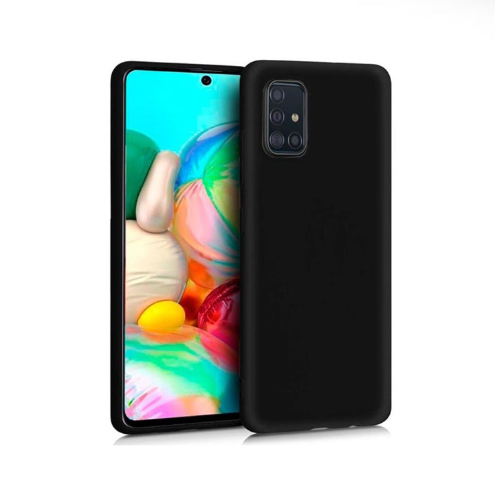 Силиконов Кейс за Samsung Galaxy A71, Противоударен, Черен