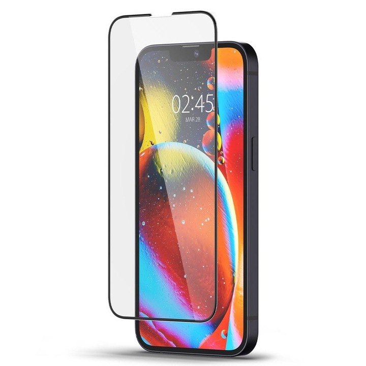Protector de sticla 9D pentru iPhone 13 Pro Max, sticla securizata, sticla securizata, neagra