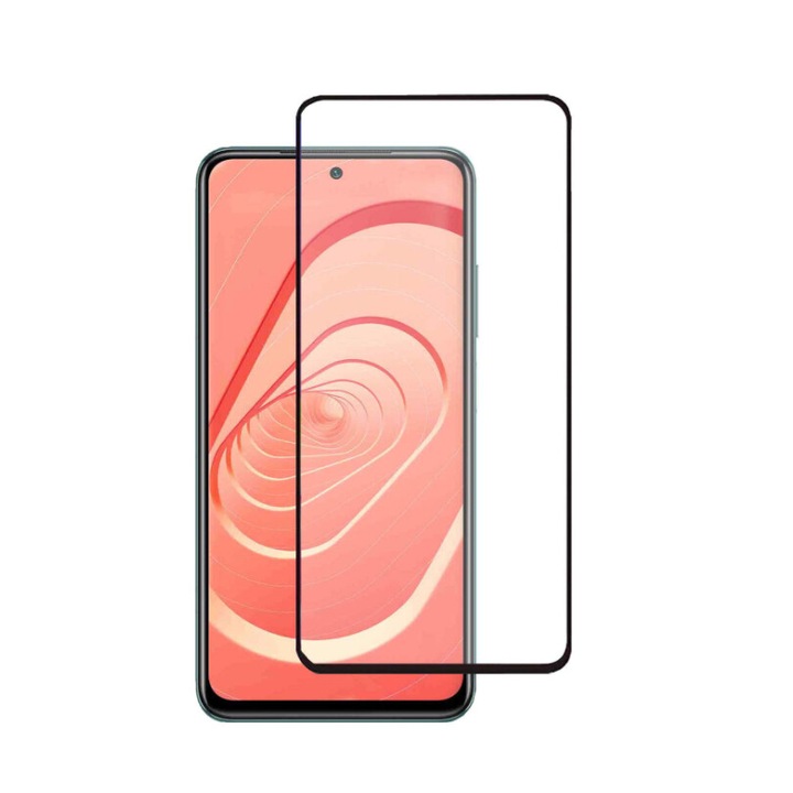 9D üvegvédő Xiaomi Redmi Note 10S, 9D, edzett üveg, teljes burkolat és ragasztó, fekete
