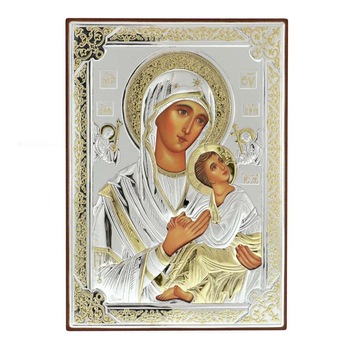 Icoana Maica Domnului Amolyntos Argintata 18 cm Icoana Maica Domnului Amolyntos Argintata 18 cm