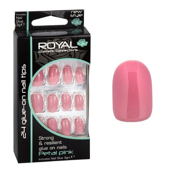Set 24 Unghii False ROYAL Glue-On Nail Tips, Petal Pink, Adeziv Inclus 3 g Set 24 Unghii False ROYAL Glue-On Nail Tips, Petal Pink, Adeziv Inclus 3 g