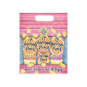 Set cu Lotiune de corp, Spray de corp si Gel de dus cu ANANAS, W7 Travel Set Trio Pineapple Punch, 75 ml x 90 ml x 75 ml Set cu Lotiune de corp, Spray de corp si Gel de dus cu ANANAS, W7 Travel Set Trio Pineapple Punch, 75 ml x 90 ml x 75 ml