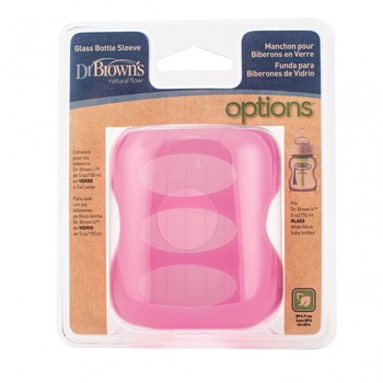 Protectie din silicon pentru biberoanele din sticla cu gat larg, Dr. Brown' s, 150 ml, roz Protectie din silicon pentru biberoanele din sticla cu gat larg, Dr. Brown' s, 150 ml, roz