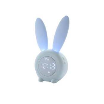 Ceas Iepuras muzical LED, senzor sunet, alarma, Albastru Ceas Iepuras muzical LED, senzor sunet, alarma, Albastru