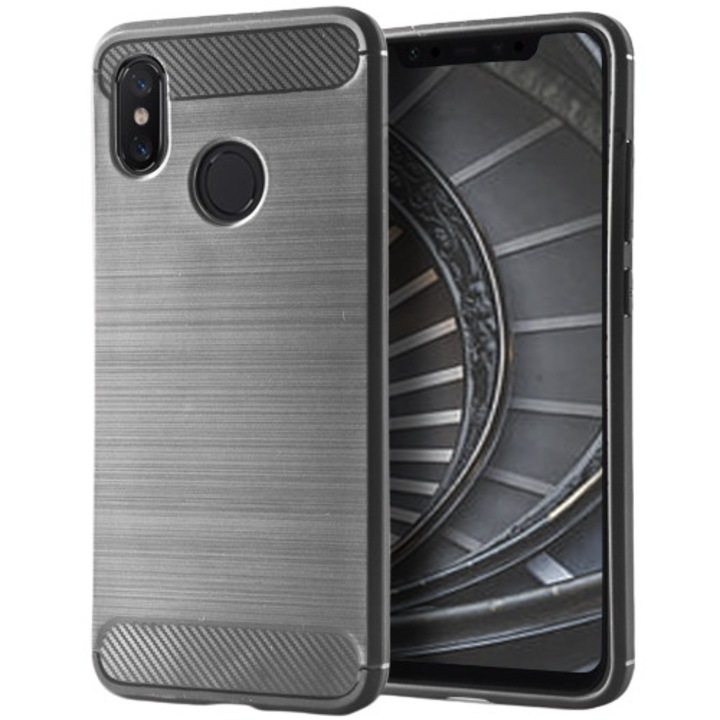 Husa subtire de protectie pentru Xiaomi Mi 8, TPU, Gri mat