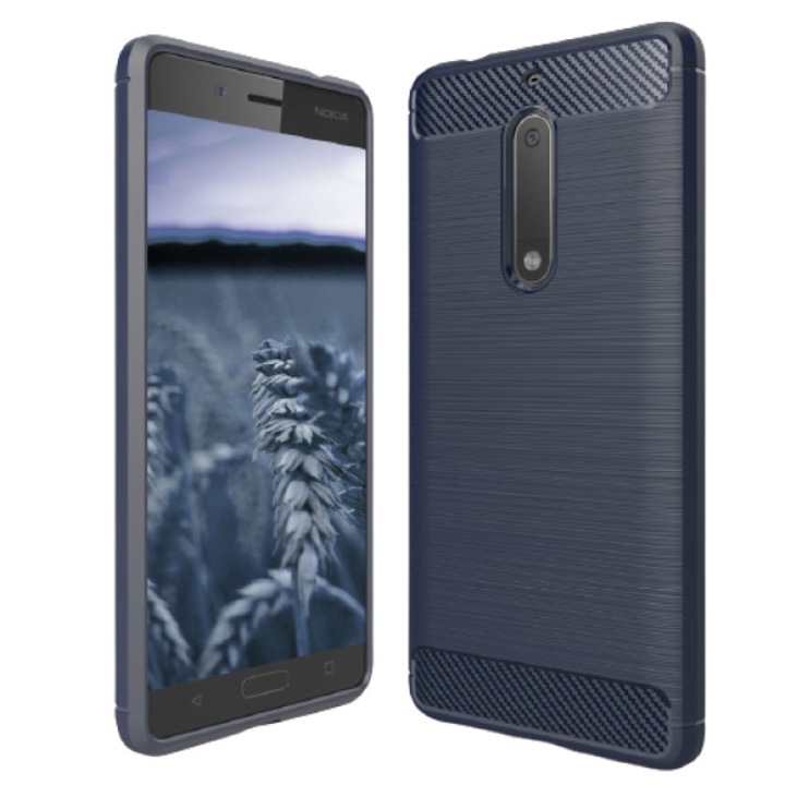 Husa din silicon Unifarben pentru Nokia 5, Albastru