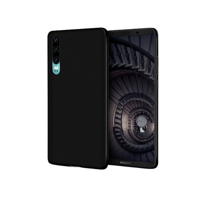 Силиконов кейс Unifarben, за Huawei P30 Pro, черен