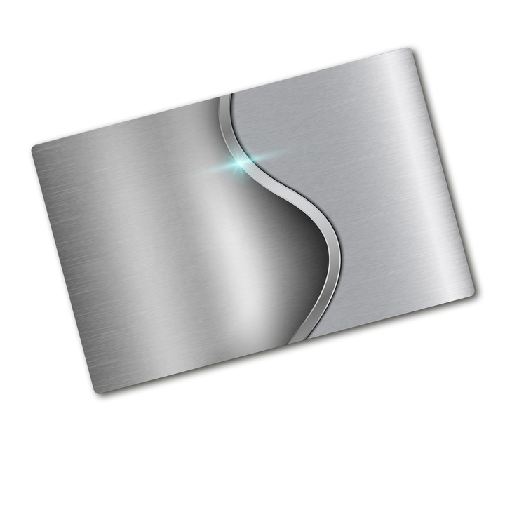 Tocator pe sticla. 80x 52cm. husa de bucatarie. Imitatie de metal