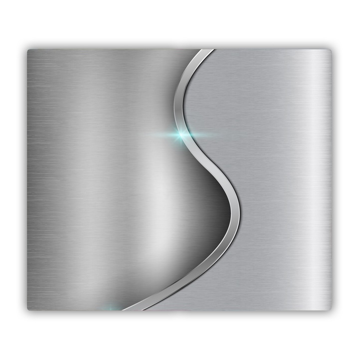 Tocator pe sticla. 60x 52cm. husa de bucatarie. Imitatie de metal