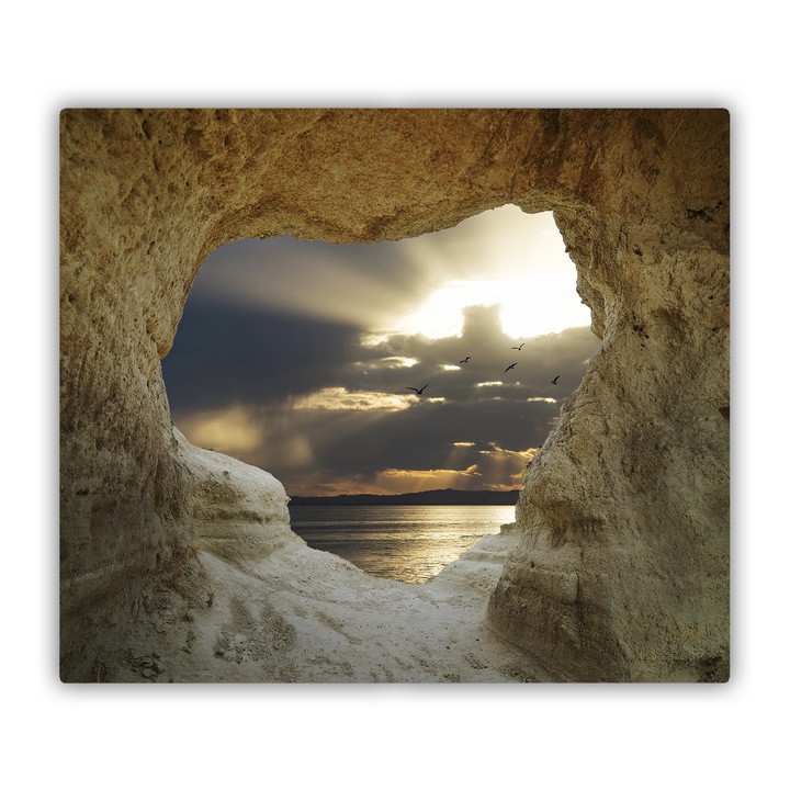 Tocator pe sticla, 60x 52cm, husa de bucatarie, Pestera Marii