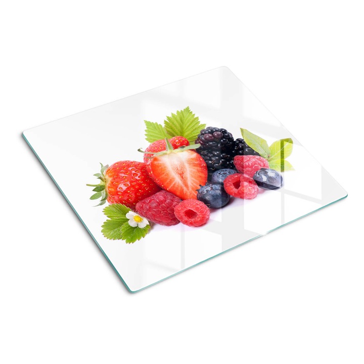 Стъклена дъска за рязане, Tulup, Горски плодове, Многоцветен, 60x52 cm, 010010520040000006991