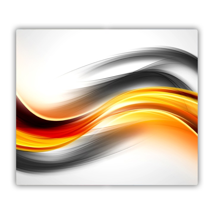 Tocator pe sticla, 60 cm x 52 cm, husa de bucatarie, Abstractia valurilor