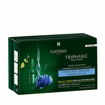Tratament fiole Rene Furterer Triphasic impotriva caderii parului, 12 fiole x 5 ml Tratament fiole Rene Furterer Triphasic impotriva caderii parului, 12 fiole x 5 ml