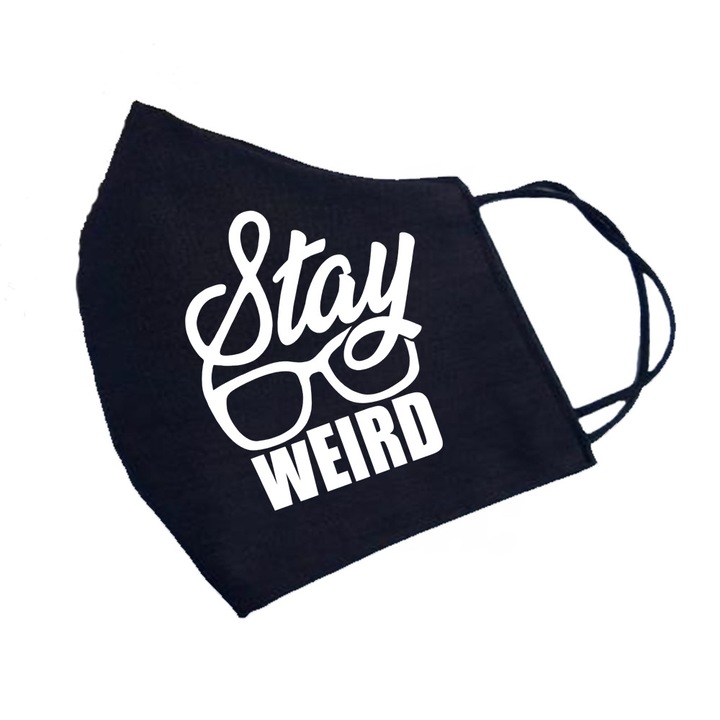 Защитна маска за лице, персонализирана, изработена от памук - Stay weird