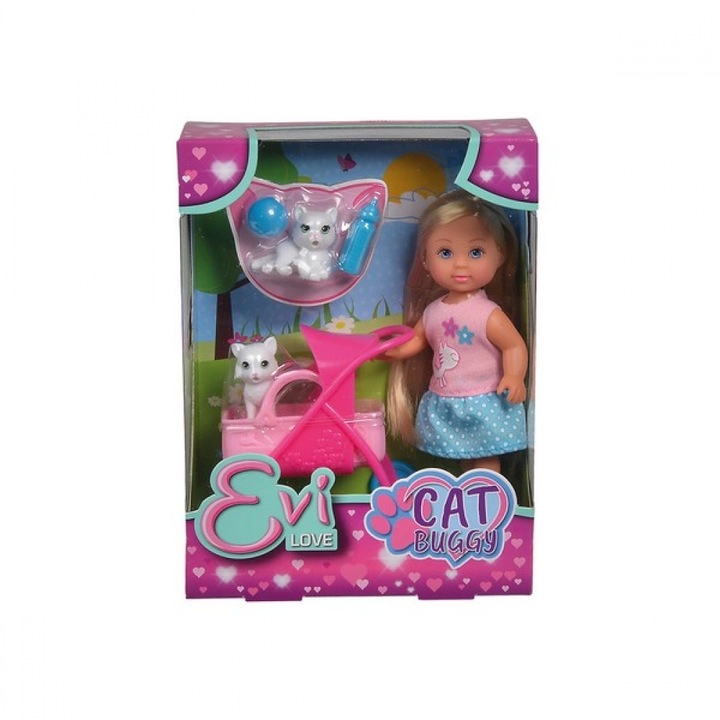 Кукла Simba Еви с котенце в количка, 12 см., 3+ години