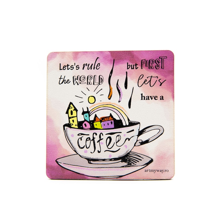 ArtMyWay pohártartó, "Let’s Have a Coffee" felirat