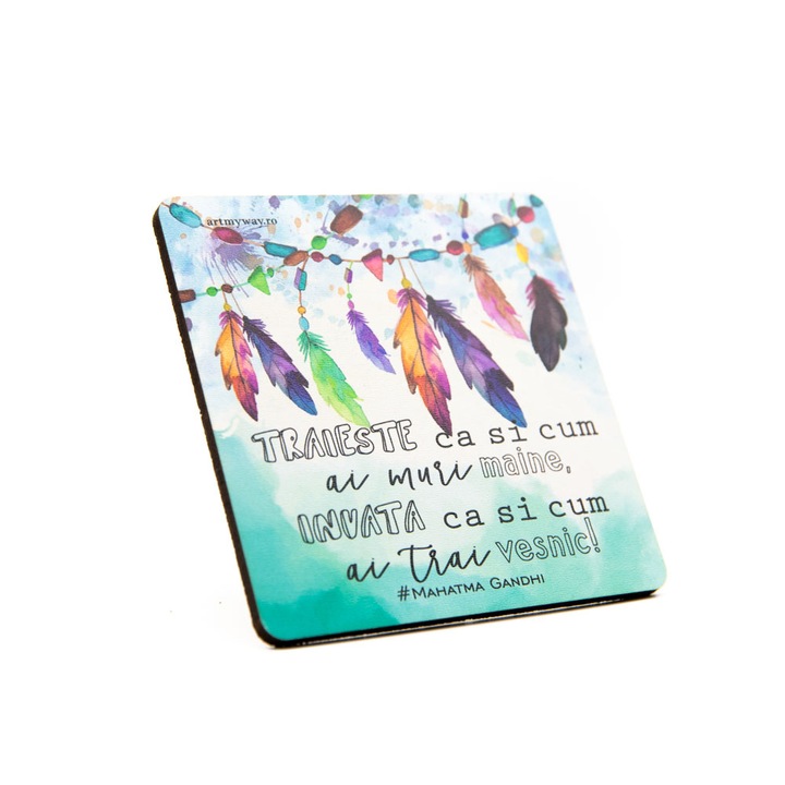 Suport Pahar Traieste Intens - Coaster Handmade Motivational