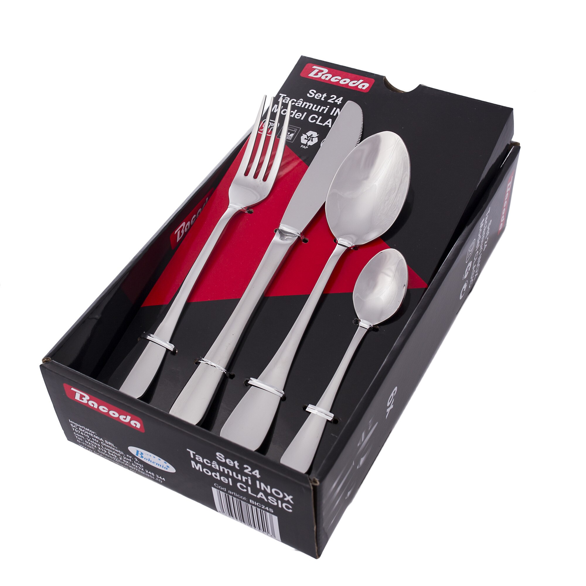 Tacamuri inox CLASIC , set 24 piese