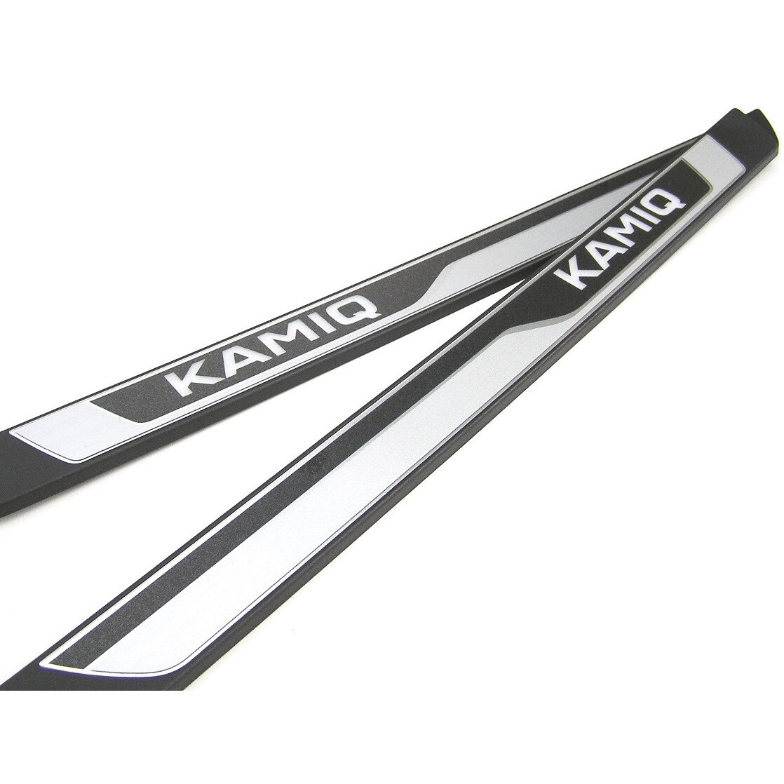 Set 2 ornamente praguri luminate, Skoda Kamiq, negru/argintiu