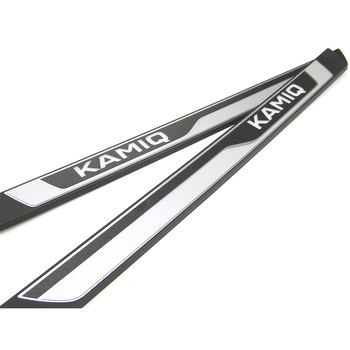 Set 2 ornamente praguri luminate, Skoda Kamiq, negru/argintiu Set 2 ornamente praguri luminate, Skoda Kamiq, negru/argintiu