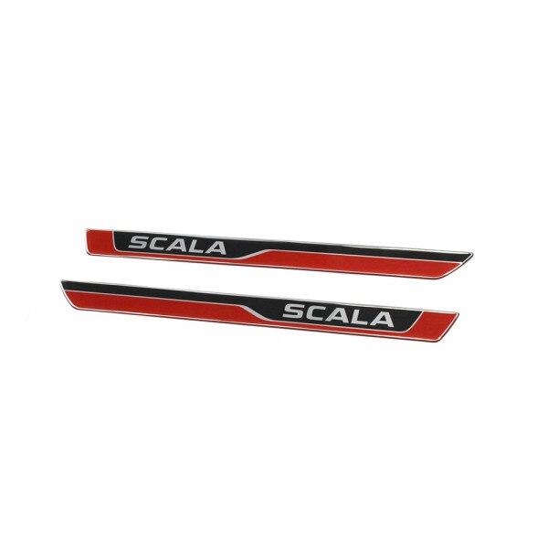 Set 2 ornamente praguri fata, Skoda Scala, Negru/rosu