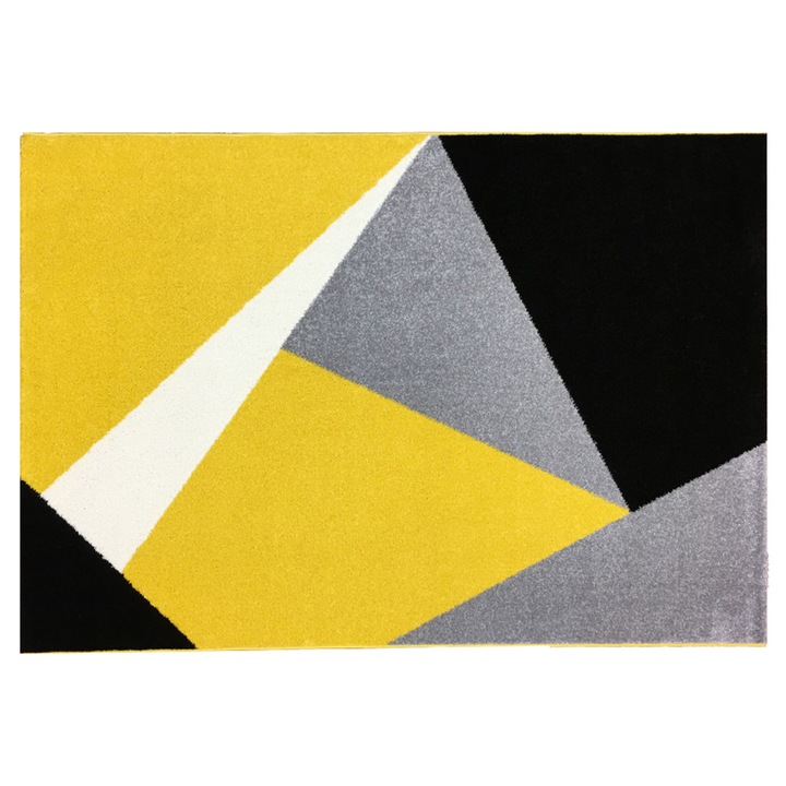 Barcelona 198 sárga geometriai mintás szőnyeg 80x150 cm