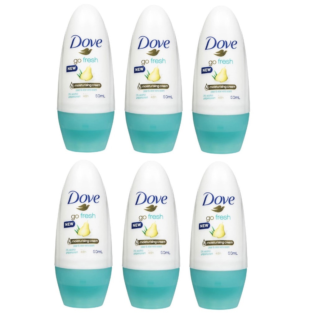 Set 6 x Deodorant Antiperspirant, RollOn 48h, Dove Go Fresh, Pear