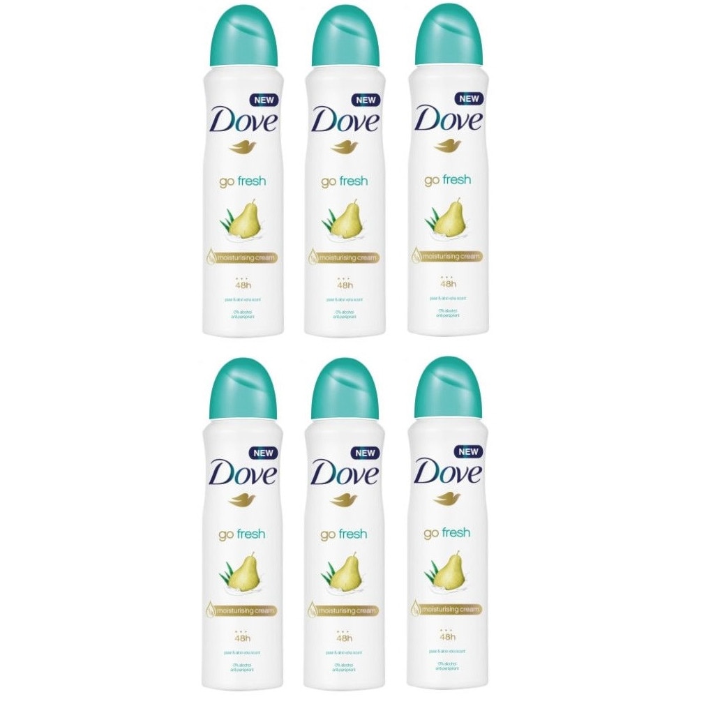 Set 6 x Deodorant Antiperspirant Spray 48h, Dove Go Fresh, Pear & Aloe