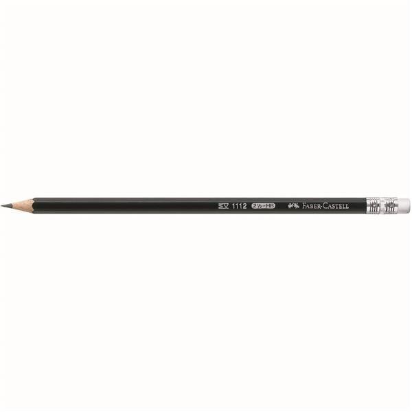 FABER-CASTELL Matite 1112 HB Con Gomma – Confezione Da 12 Pezzi, Ideali Per Scuola E Ufficio