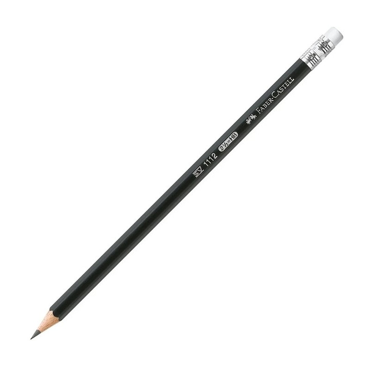 Creion grafit HB cu guma 1112 Faber-Castell