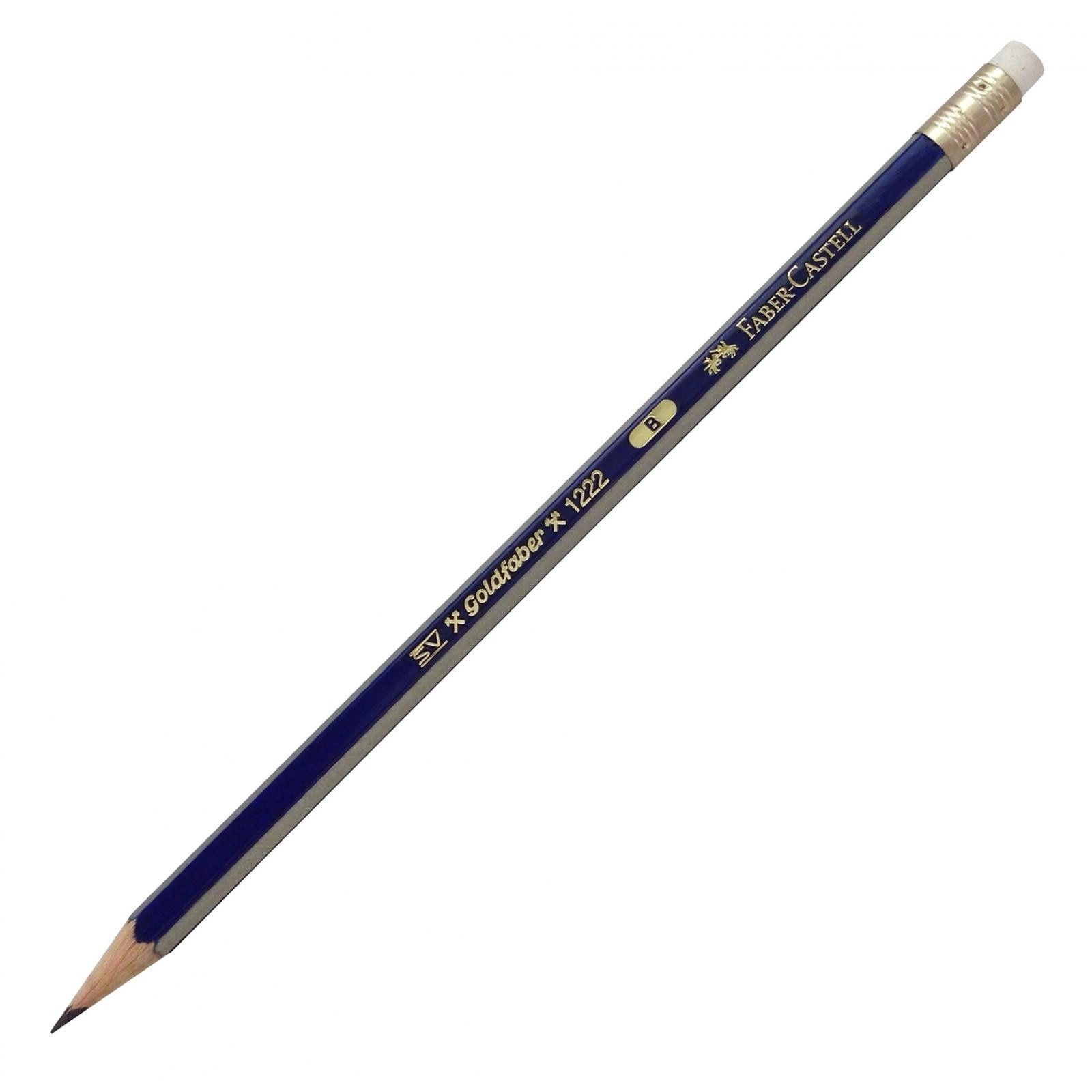 Creion Grafit Goldfaber 1221 cu guma, Duritate mina 2B, Faber-Castell