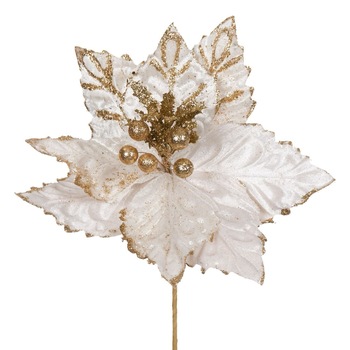 Floare alb aurie de Craciun, Maison du Paradis, 29 cm Floare alb aurie de Craciun, Maison du Paradis, 29 cm