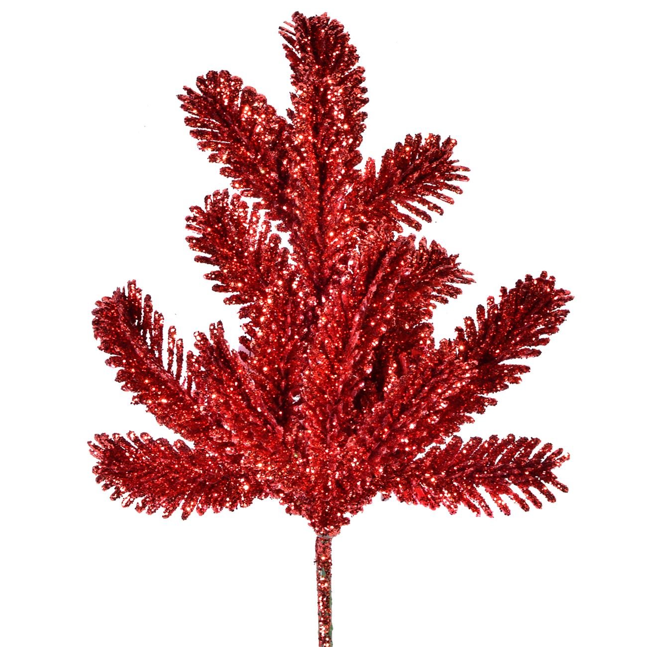 Ramura decorativa de brad rosie de Craciun, 35 cm