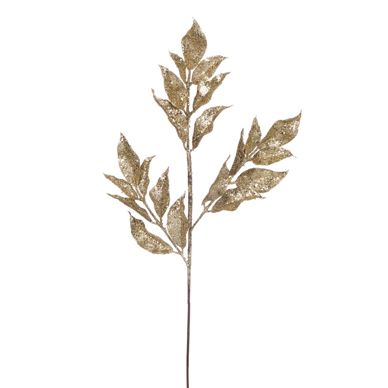 Ramura cu frunze aurii de Craciun, 48 cm