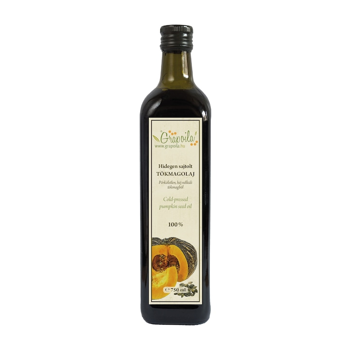 Grapoila hidegen sajtolt tökmagolaj (héj nélkül sajtolt) 750 ml