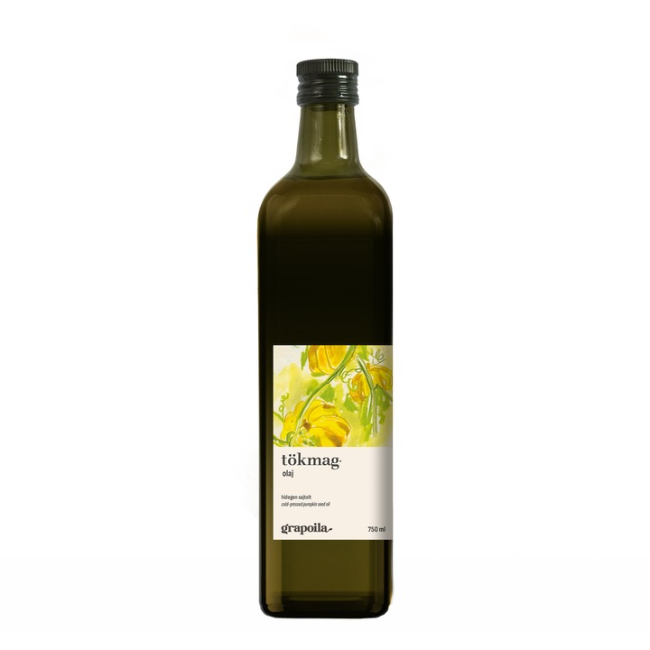 Grapoila hidegen sajtolt tökmagolaj (héj nélkül sajtolt) 750 ml