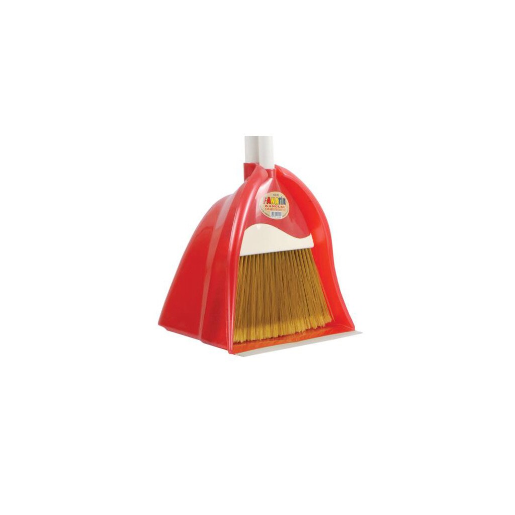 Faras din plastic cu matura, mare cu maner lung Kangur, Best, Rosu