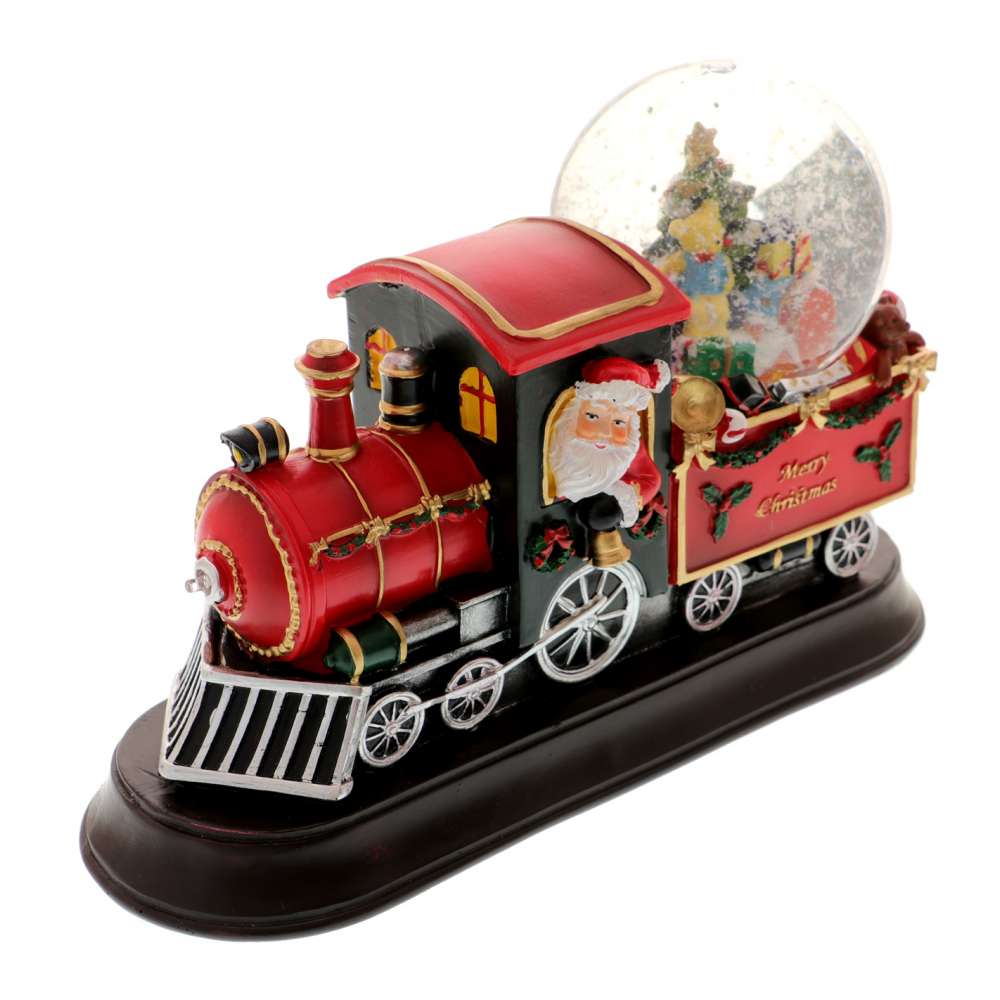 Glob Mare Zapada Locomotiva cu Mos Craciun 24x16 cm