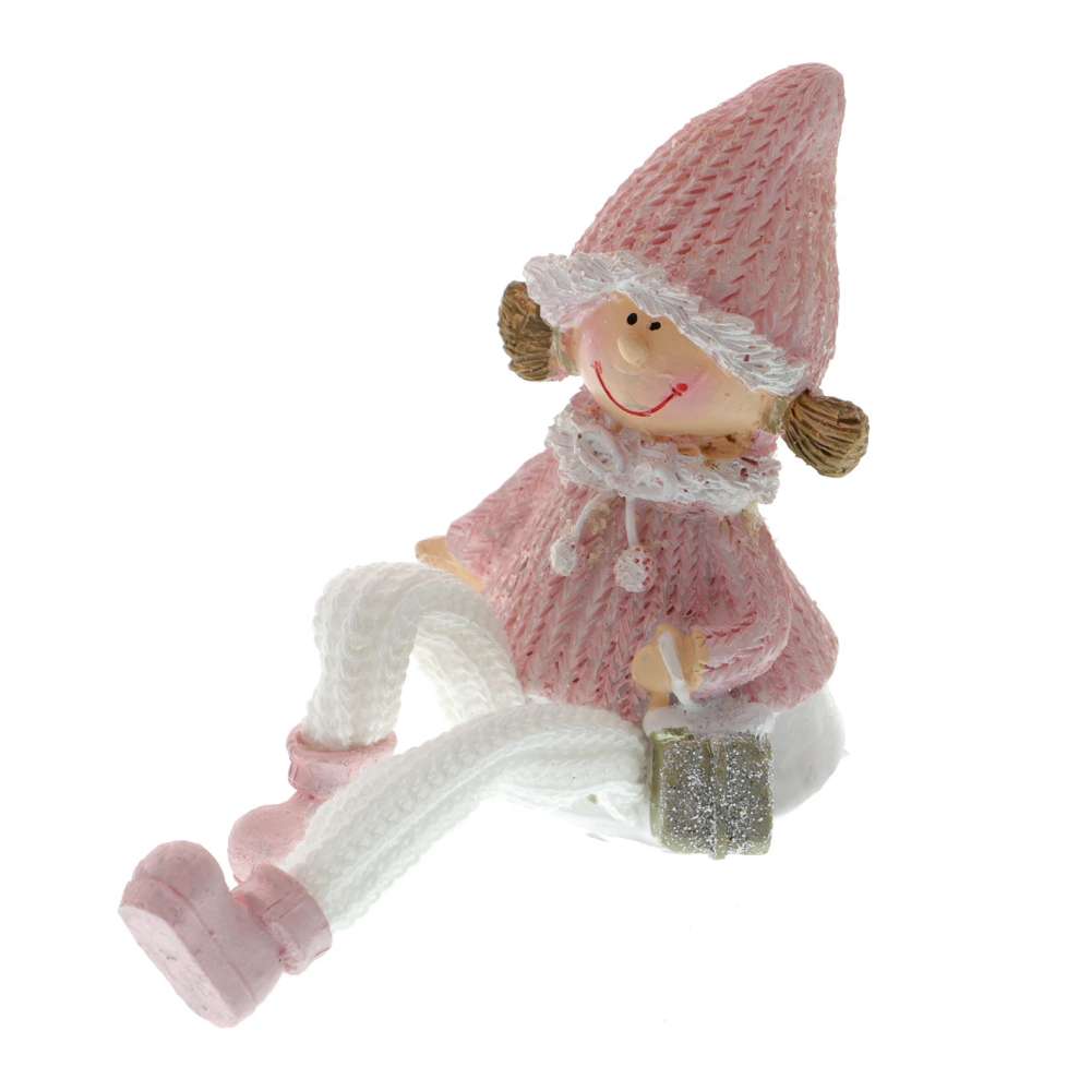 Figurina Craciun Roz Fetita 9 cm