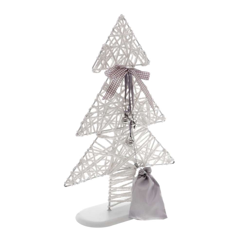 Brad Alb cu Beculete 44 cm