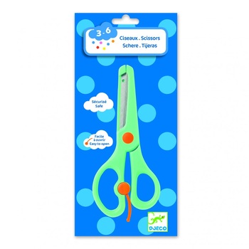 Foarfeca pentru copii, cu varful rotunjit si cu protectie, Djeco1890 Foarfeca pentru copii, cu varful rotunjit si cu protectie, Djeco1890