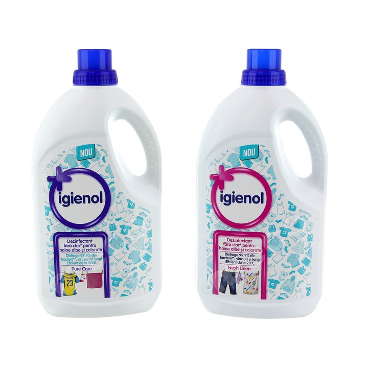 Igienol Опаковка за дезинфекция на дрехи 1,5 л Pure Care+ Fresh Linen, 2x1,5 л