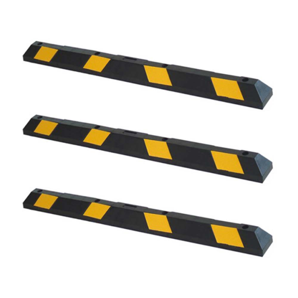 Opritor pentru masina din cauciuc, galben/negru, 1830x150x100 mm, set 3 bucati