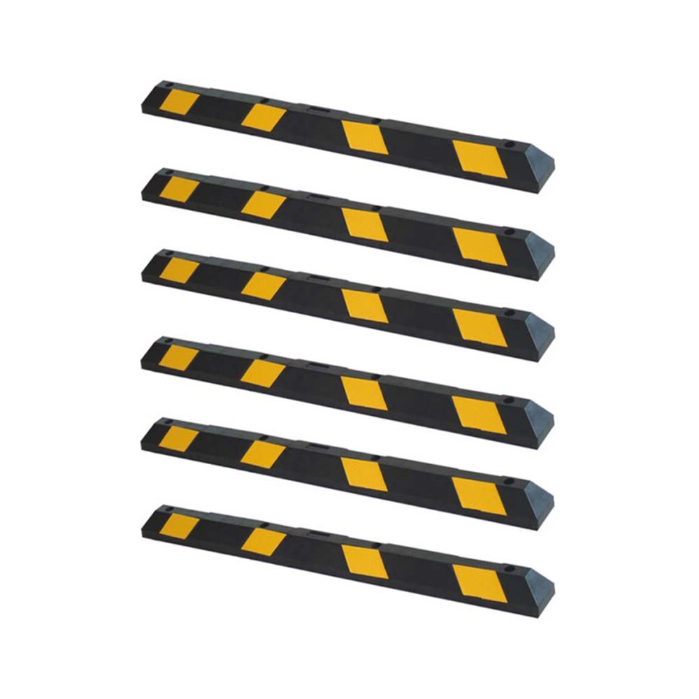 Opritor pentru masina din cauciuc, galben/negru, 1830x150x100 mm, set 6 bucati