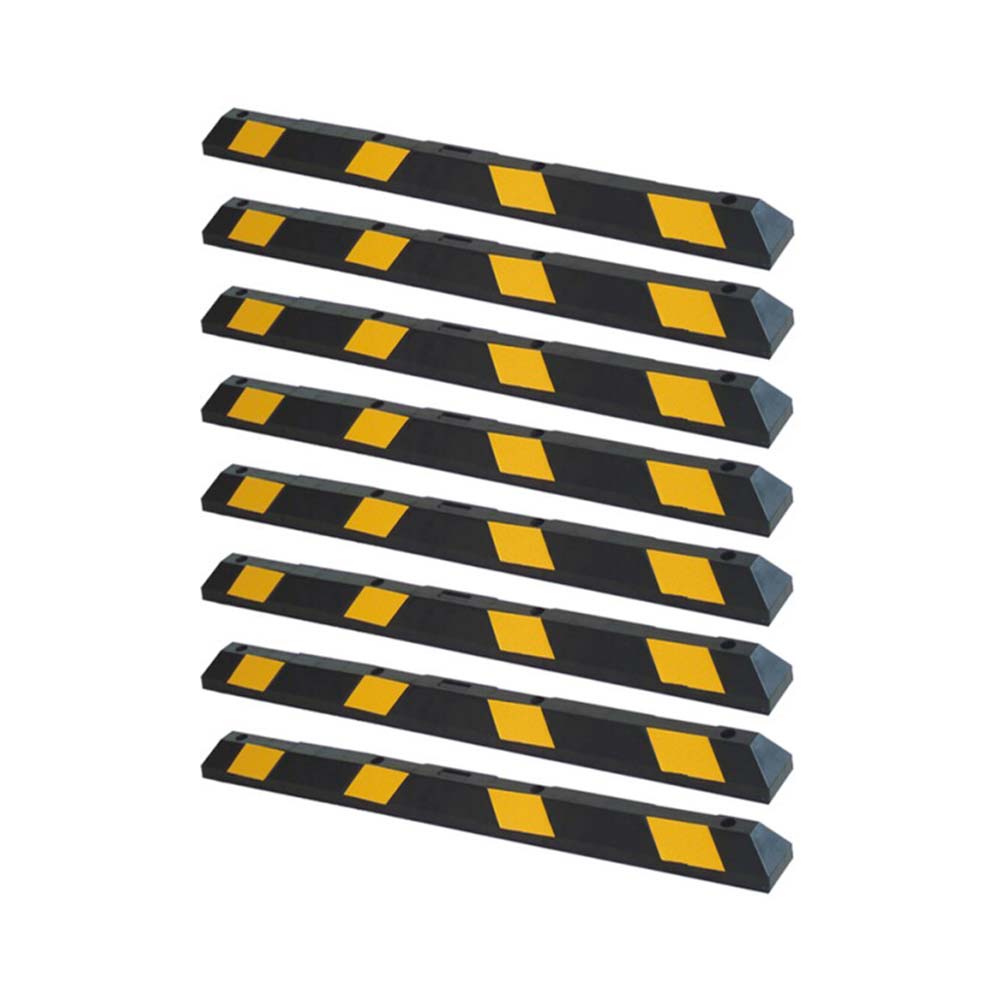 Opritor pentru masina din cauciuc, galben/negru, 1830x150x100 mm, set 8 bucati