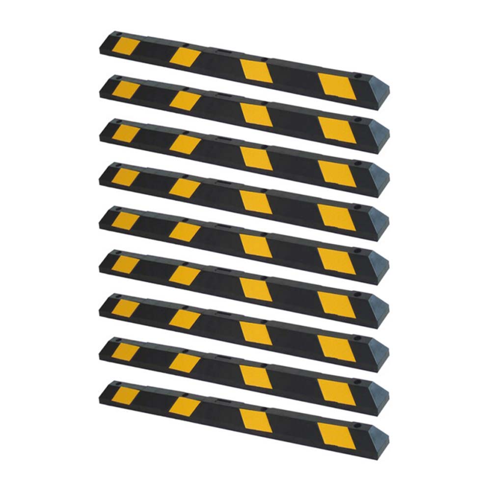 Opritor pentru masina din cauciuc, galben/negru, 1830x150x100 mm, set 9 bucati