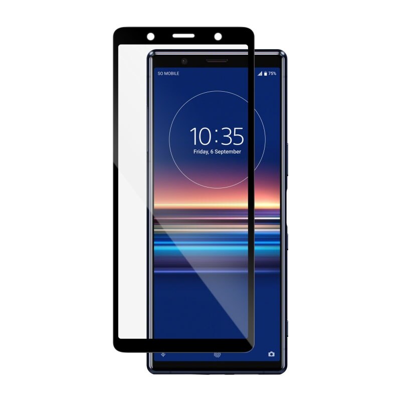 Folie Protectie Ecran Sony Xperia 5, Full Frame and Glue Tempered Glass Vetter GO, Negru