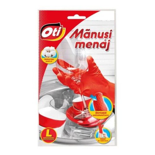 Manusi menaj lungi, latex, OTI, marimea L, culoarea rosu