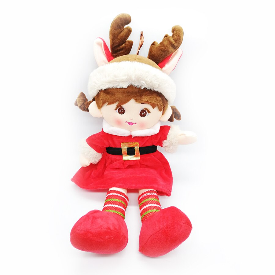 Papusa de plus Craciunita Ren care canta colinde limba romana, 50 cm