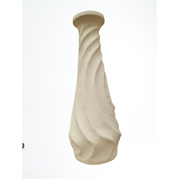 Vaza decorativa, din ceramica, de masa/podea, Armada, crem, 42 cm